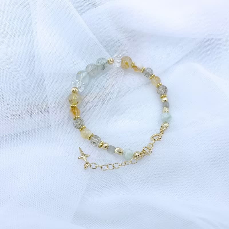 婆娑之影 / 托帕石 白水晶 黃水晶 銅髮晶 拉長石 螢石 水晶手鍊