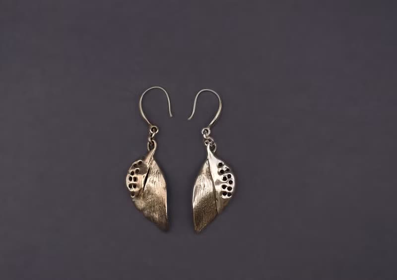 植物系列-秋葉單邊925銀耳環(單支/一對)