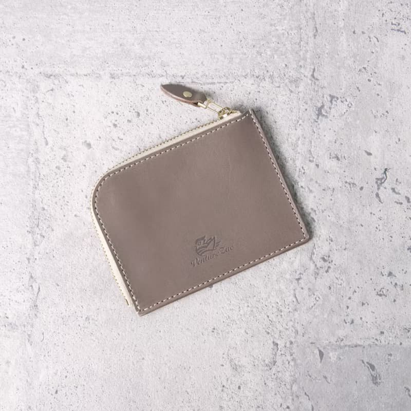 L型拉鍊零錢包 L Zip Coin Wallet / 象灰 Gray / 免費刻字