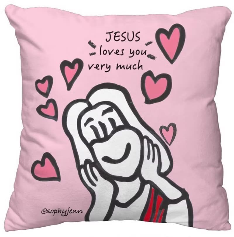 蘇妃藝術 Sophie Art 耶穌愛你 Jesus loves you 抱枕 軟絨毛