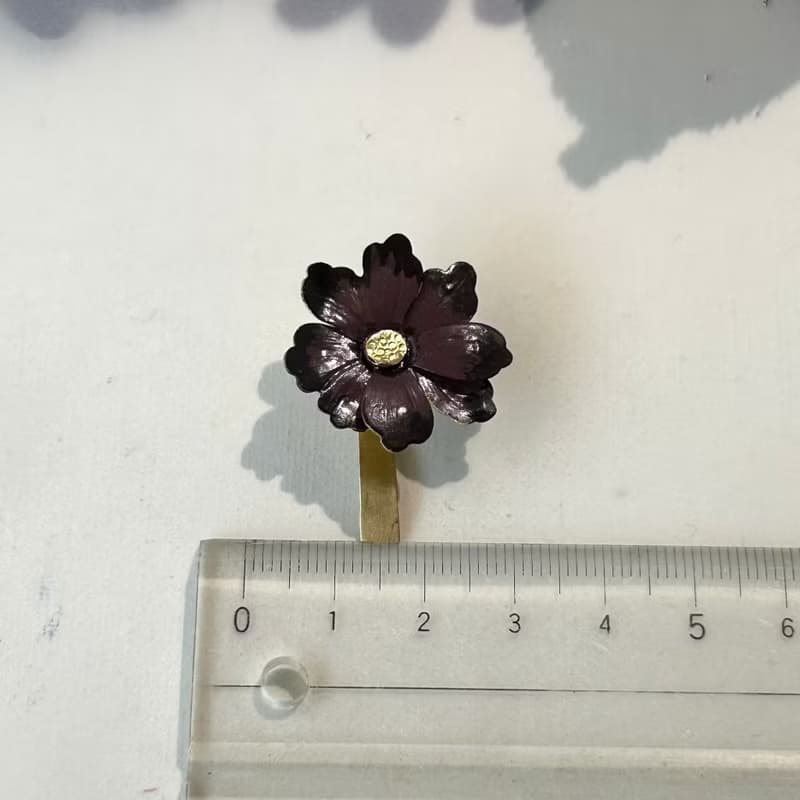 真鍮チョコレート秋桜ヘアゴム