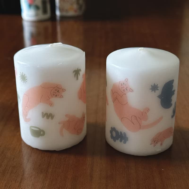 【也形】| 當作主角的裝飾蠟燭 | 柱狀裸燭燃燒後仍可保有圖樣
