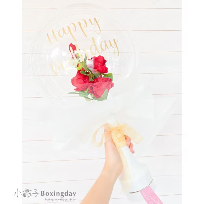 氣球花束抽鈔票款(玫瑰花束)_畢業禮/聖誕節禮物/生日禮/母親節禮