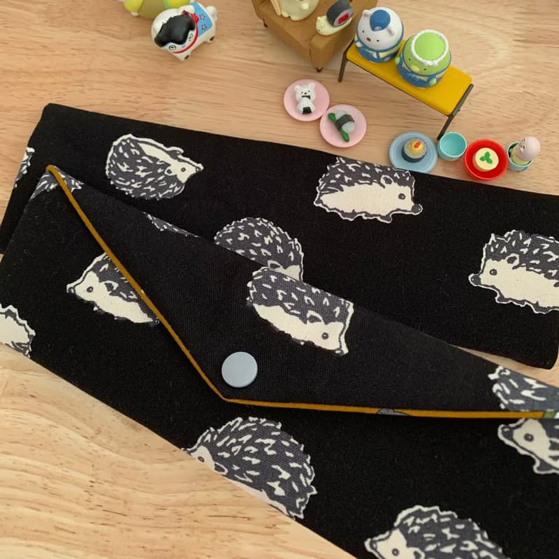 文青風環保純棉筷袋 萌萌噠小刺蝟 酷帥夜黑 日本 潮物 收納 手