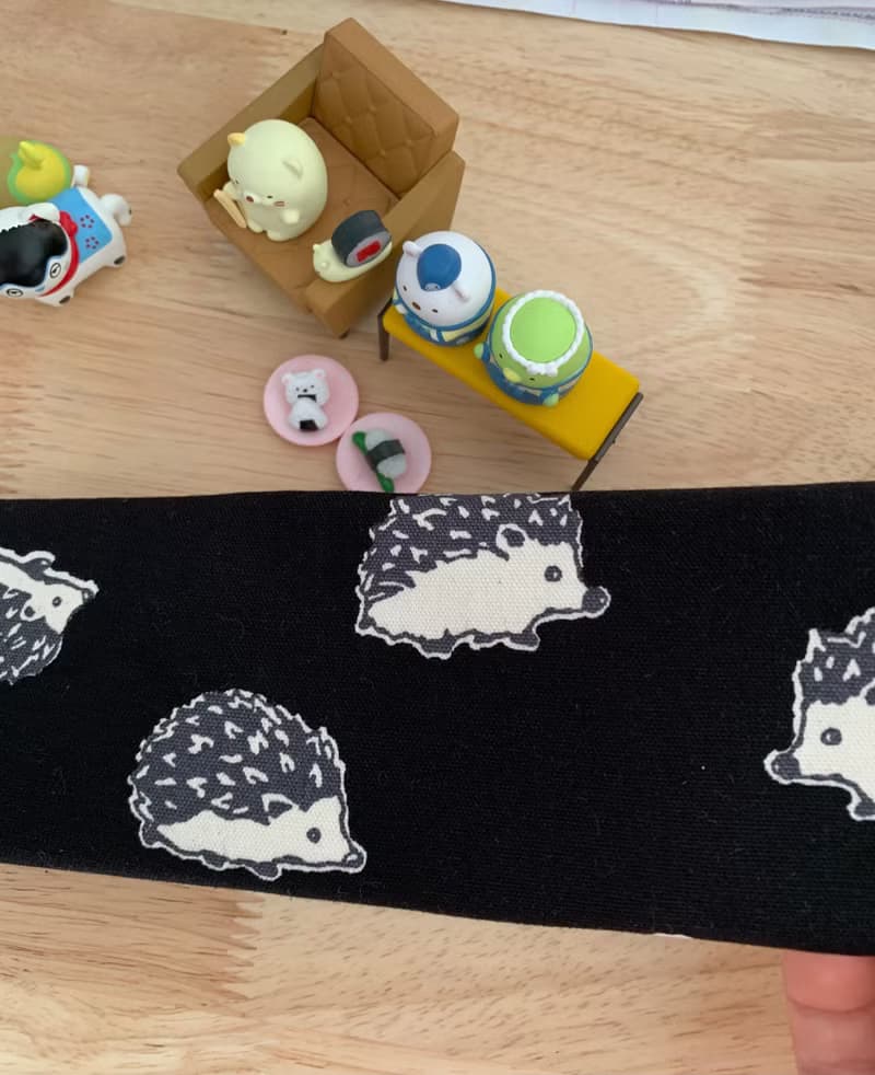 文青風環保純棉筷袋 萌萌噠小刺蝟 酷帥夜黑 日本 潮物 收納 手