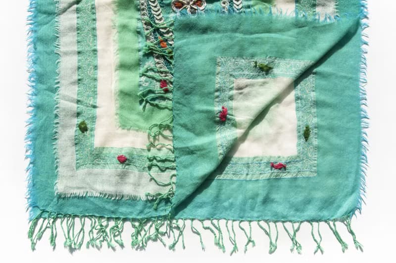 喀什米爾Cashmere/水煮羊毛披肩/針織圍巾/刺繡圍巾/羊絨披巾-花