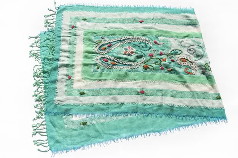 喀什米爾Cashmere/水煮羊毛披肩/針織圍巾/刺繡圍巾/羊絨披巾-花