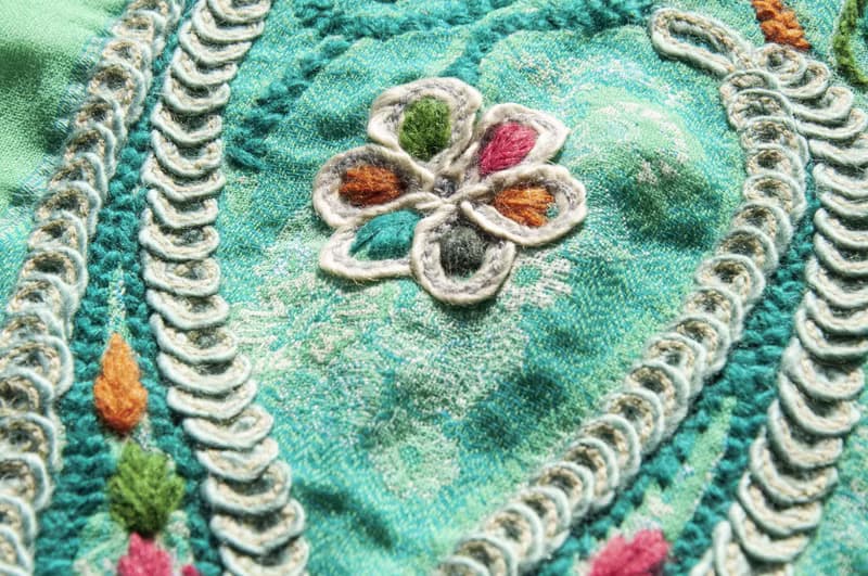 喀什米爾Cashmere/水煮羊毛披肩/針織圍巾/刺繡圍巾/羊絨披巾-花