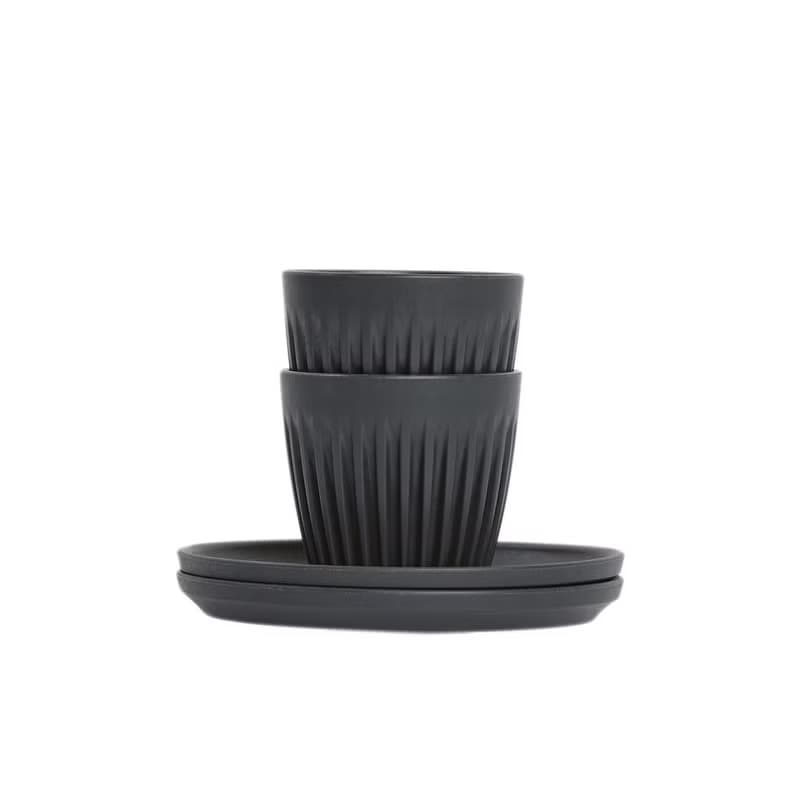 【Huskee】澳洲HuskeeCup 3oz/ 90ml 咖啡豆殼環保杯盤組 (2入)