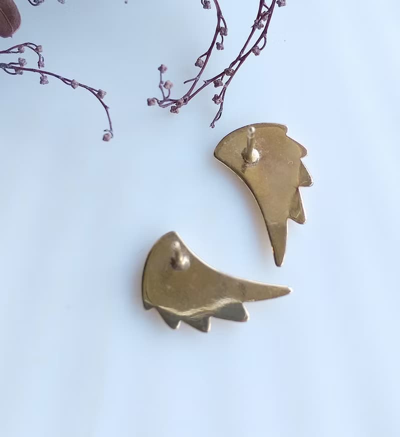 Vintage Jewelry 西洋古董飾品 金翅膀 簡約 貼耳 小巧 針式耳環