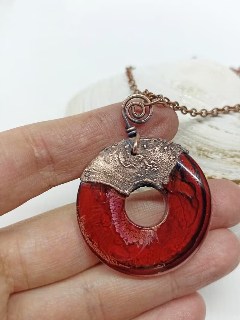 Ring of Fire necklace / Resin necklace 火 項鍊 樹脂 生日禮物