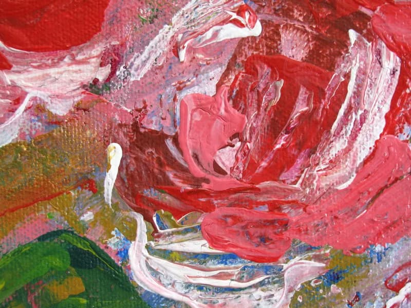 Abstract pink roses acrylic painting large size canvas home wall decoration