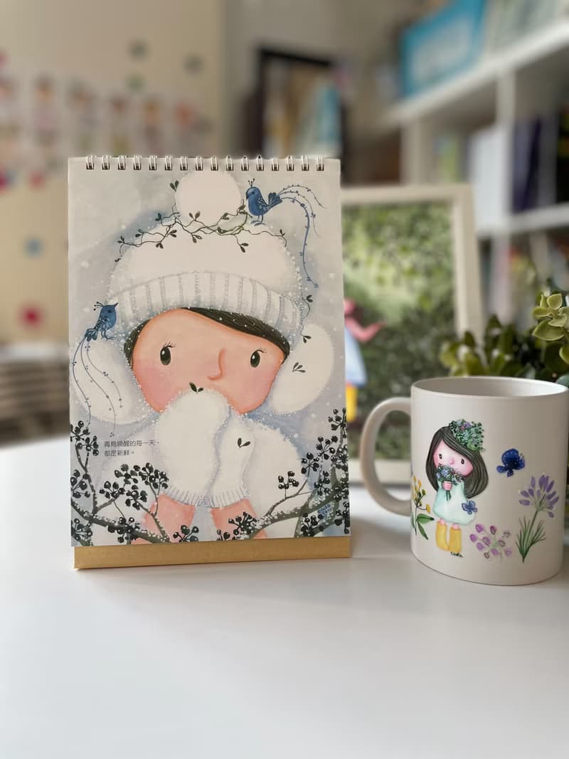 2026 卡達森林圖文桌曆 手繪 插畫 圖文 桌曆 交換禮物 新年禮物