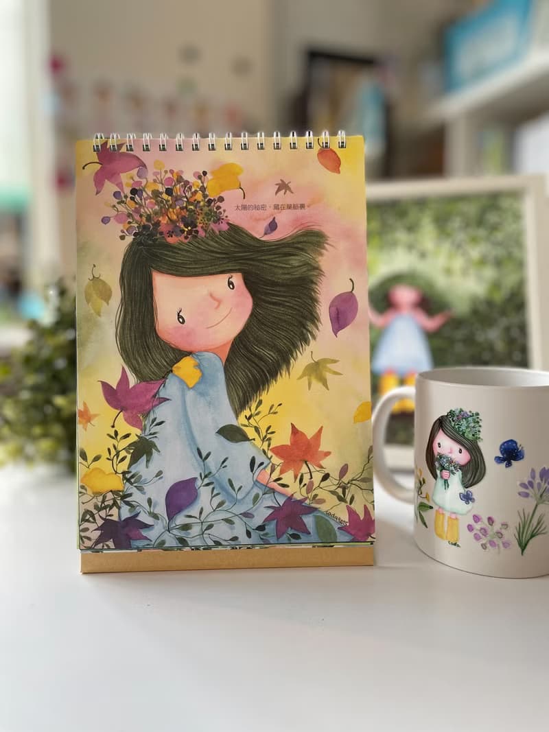 2026 卡達森林圖文桌曆 手繪 插畫 圖文 桌曆 交換禮物 新年禮物