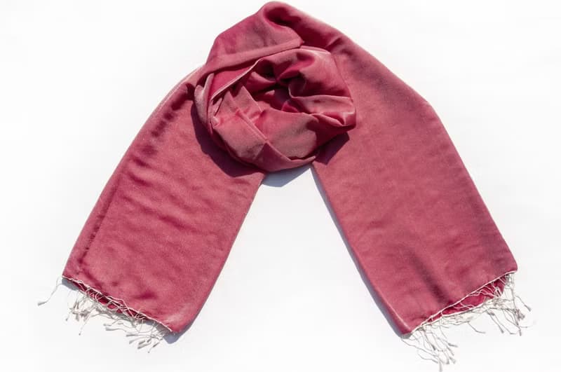 喀什米爾Cashmere 編織羊絨圍巾 羊毛真絲披巾 戒指絨披肩-雙色