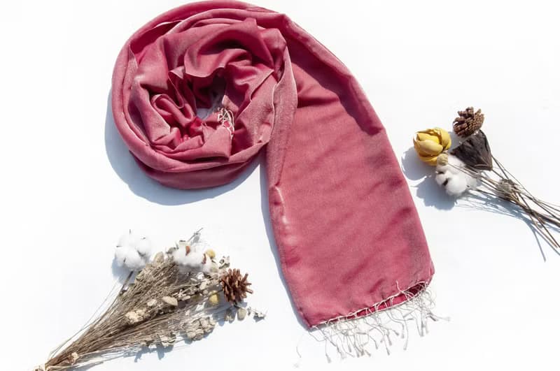 喀什米爾Cashmere 編織羊絨圍巾 羊毛真絲披巾 戒指絨披肩-雙色