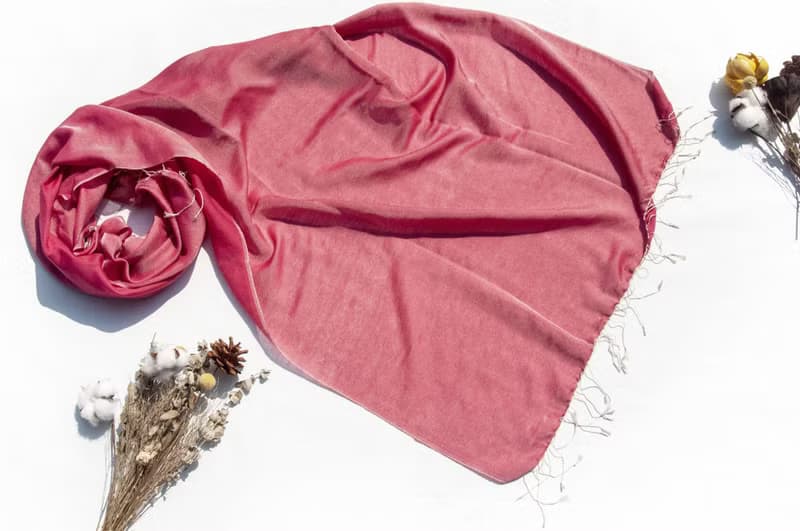 喀什米爾Cashmere 編織羊絨圍巾 羊毛真絲披巾 戒指絨披肩-雙色