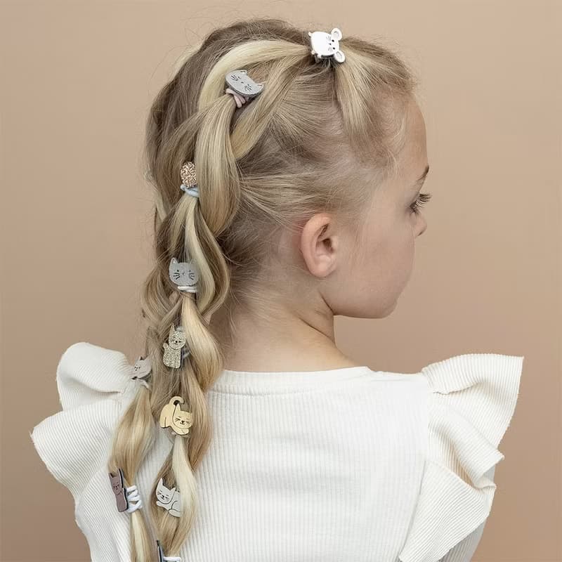 英國Mimi & Lula_AW25_秋日山林_貓咪老鼠迷你髮束8入