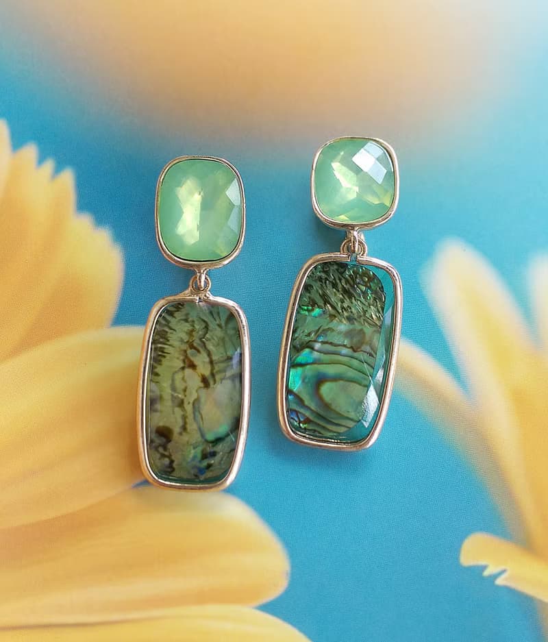 Vintage Jewelry 西洋古董飾品 碧海綠 夾式耳環