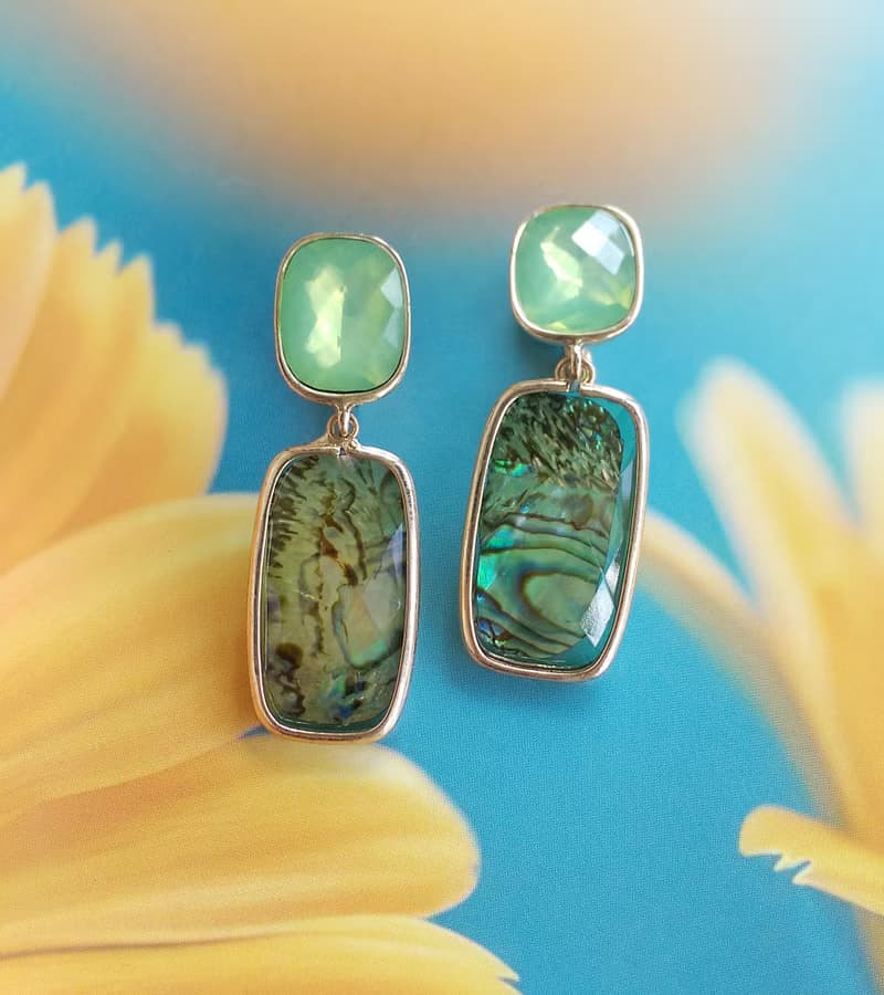 Vintage Jewelry 西洋古董飾品 碧海綠 夾式耳環