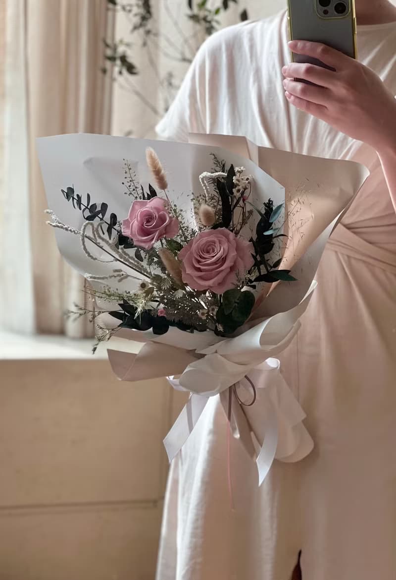 永生花 永生玫瑰花束 告白花束 求婚花束 情人節花束 不凋花 乾燥