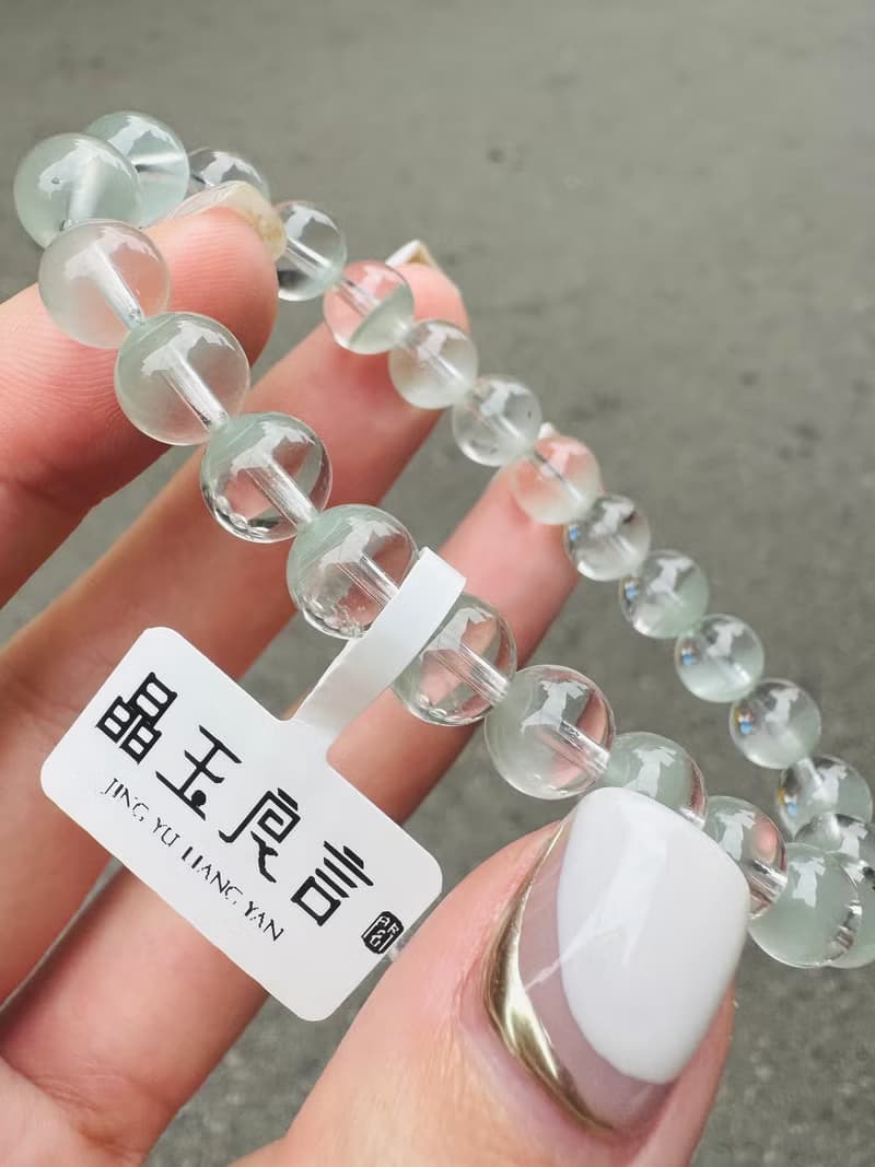 春天初芽嫩綠蘋果半盆綠幽靈7.5-7.8mm14.92g提升財運事業貴人運