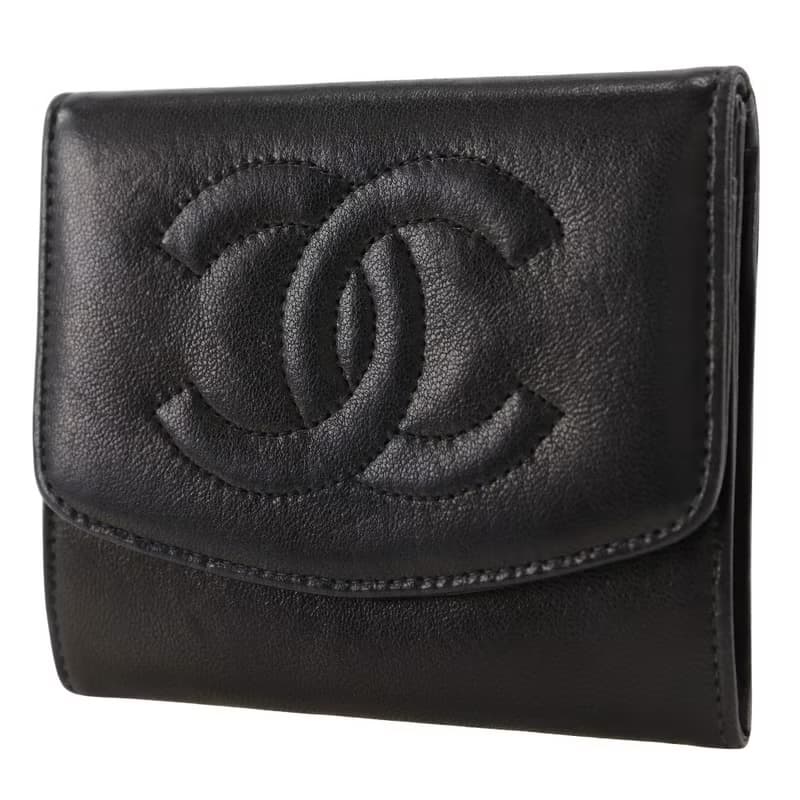 【日本直送】シャネル CHANEL ココマーク コインケース ヴィンテージ ラムスキン 黒 レディース【中古】