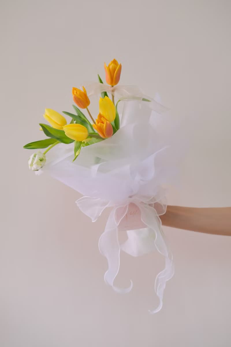 白色情人節 鬱金香 韓式生日花束 女友禮物