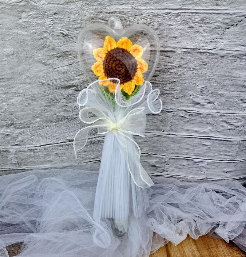 手鉤向日葵花束 生日禮物 手棒花 花束 畢業 情人節 CRF-038B