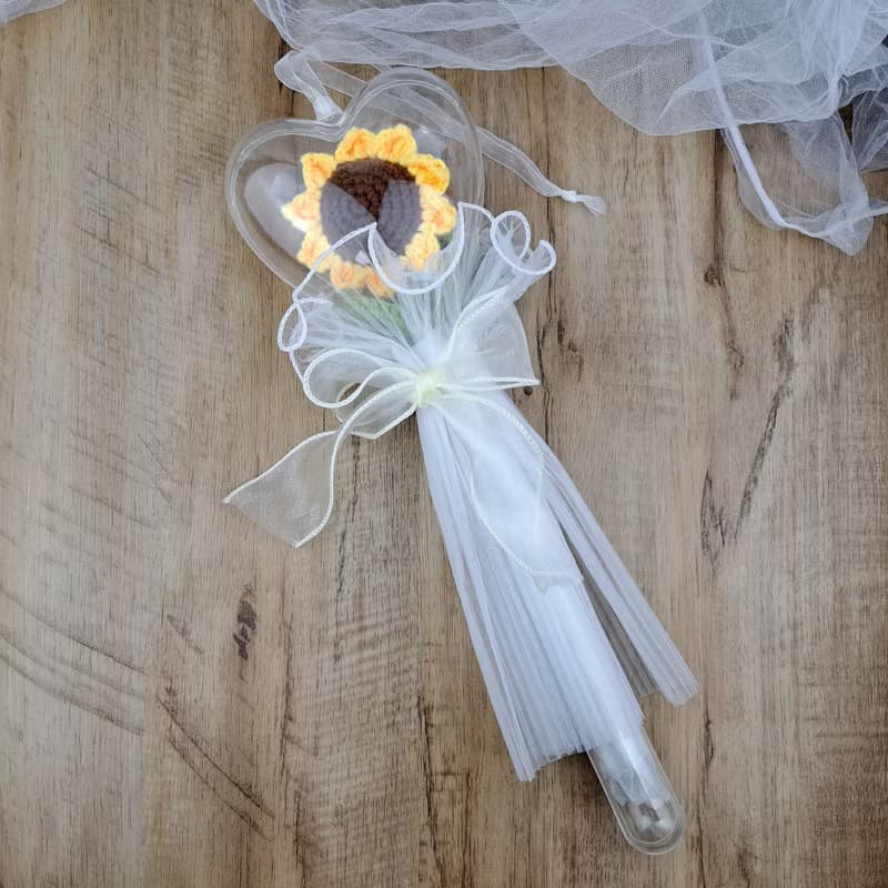 手鉤向日葵花束 生日禮物 手棒花 花束 畢業 情人節 CRF-038B