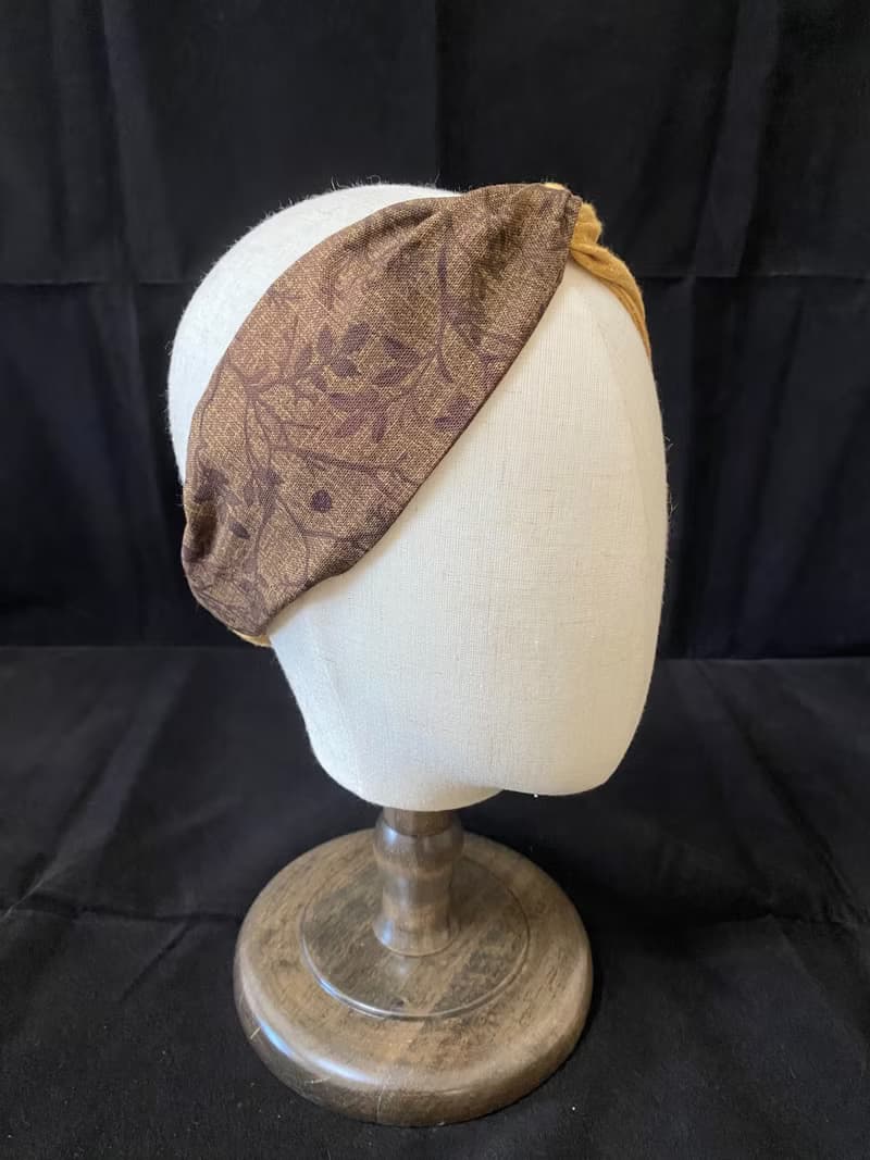 點點巧克力烏龍/扭結髮帶/日本渲染布