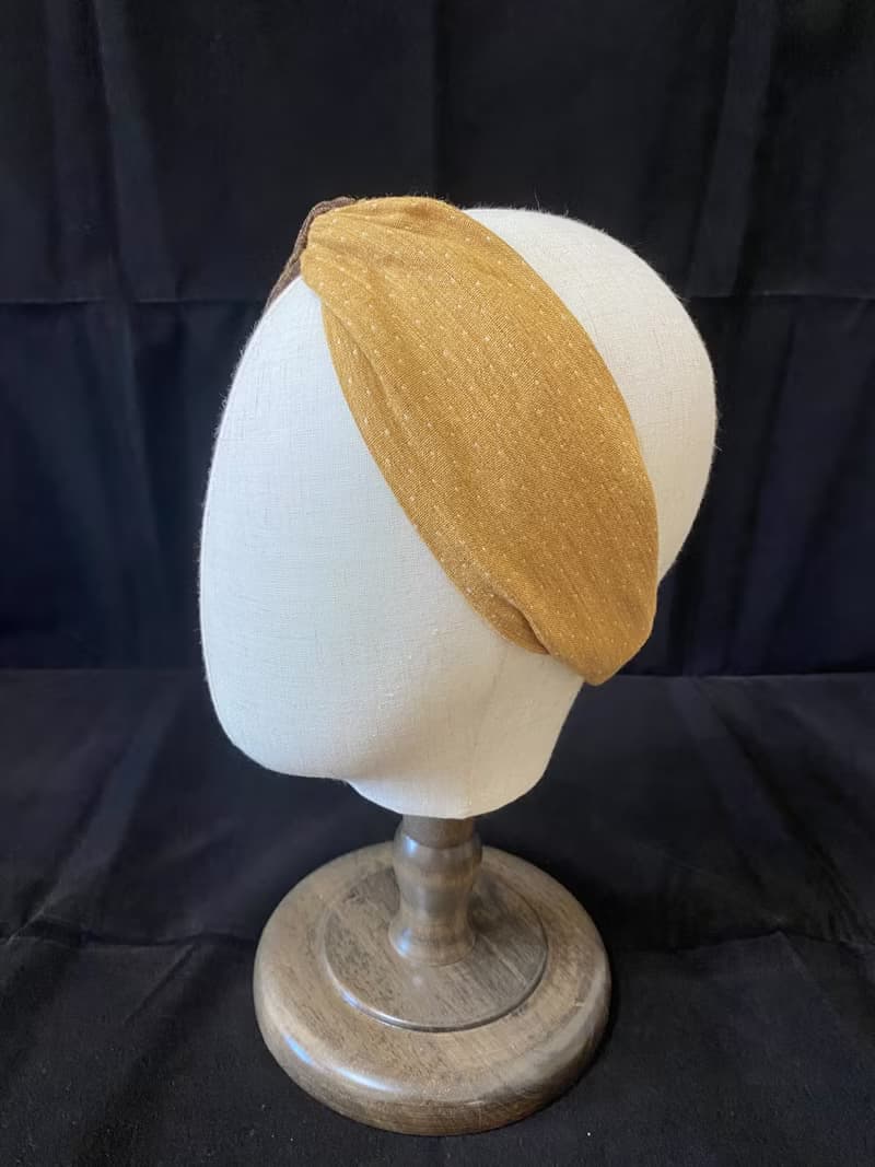 點點巧克力烏龍/扭結髮帶/日本渲染布