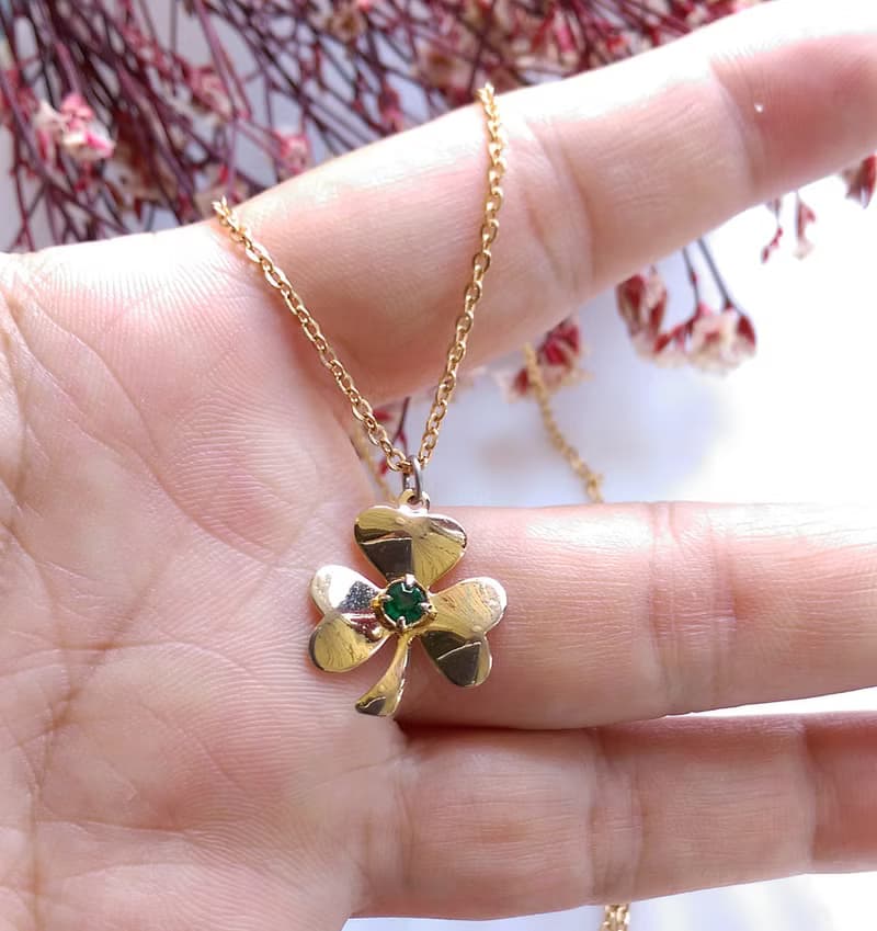 【西洋古董飾品 】幸運草秀氣 可愛 頸鍊  項鍊