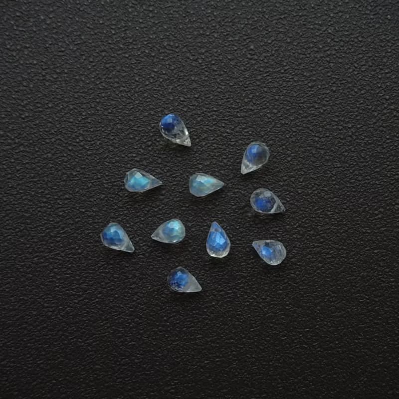 透明感迷你小圓水滴切割 月光石 14Kgf 包金項鍊 鎖骨鍊 疊搭混搭