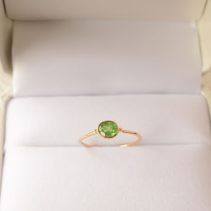 18K金 綠色藍寶石戒指 日本製造 sapphire