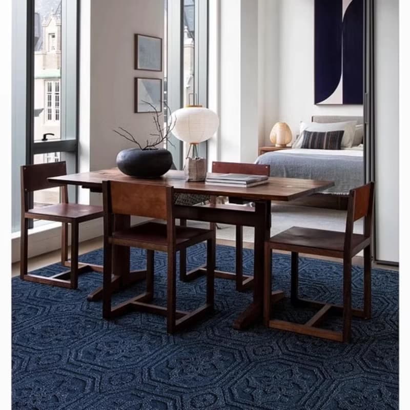 法式風 手作紐西蘭羊毛地毯 藍色城堡 客廳臥室床邊墊 家居裝飾