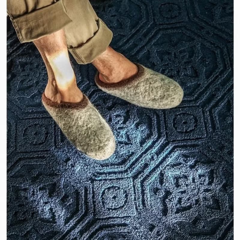 法式風 手作紐西蘭羊毛地毯 藍色城堡 客廳臥室床邊墊 家居裝飾