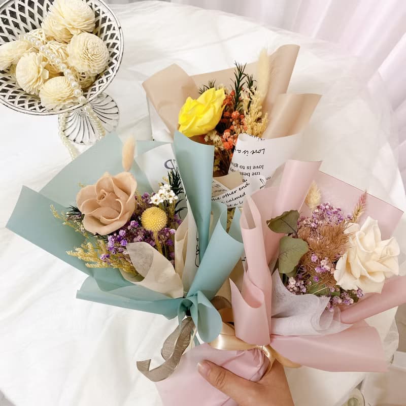 簡單愛 單朵永生玫瑰花束 永生花 生日 情人節 畢業禮 母親節