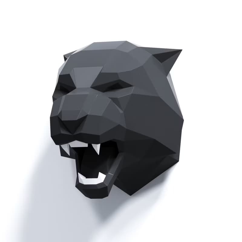 【數位】Tiger Head Metal Papercraft, DXF, Gurko, Pepakura, Template, 3D Origami, Weldart