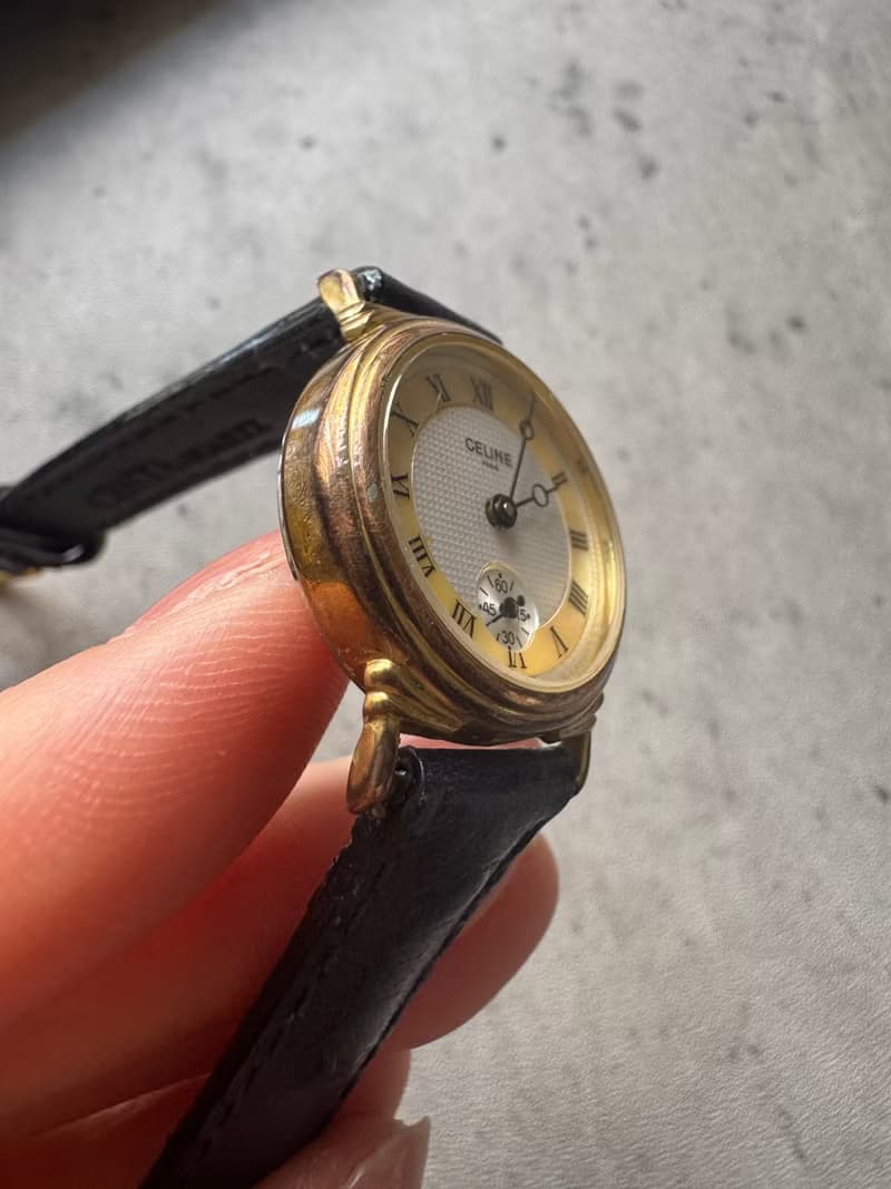 中古正品 Celine 蓆琳 石英真皮手表 古董錶 禮物