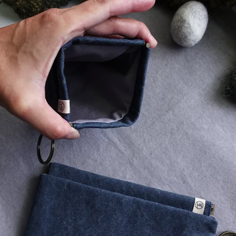 紳士口金 | 丹寧藍 | 彈片口金 零錢包 收納包 萬用包 | 三尺寸