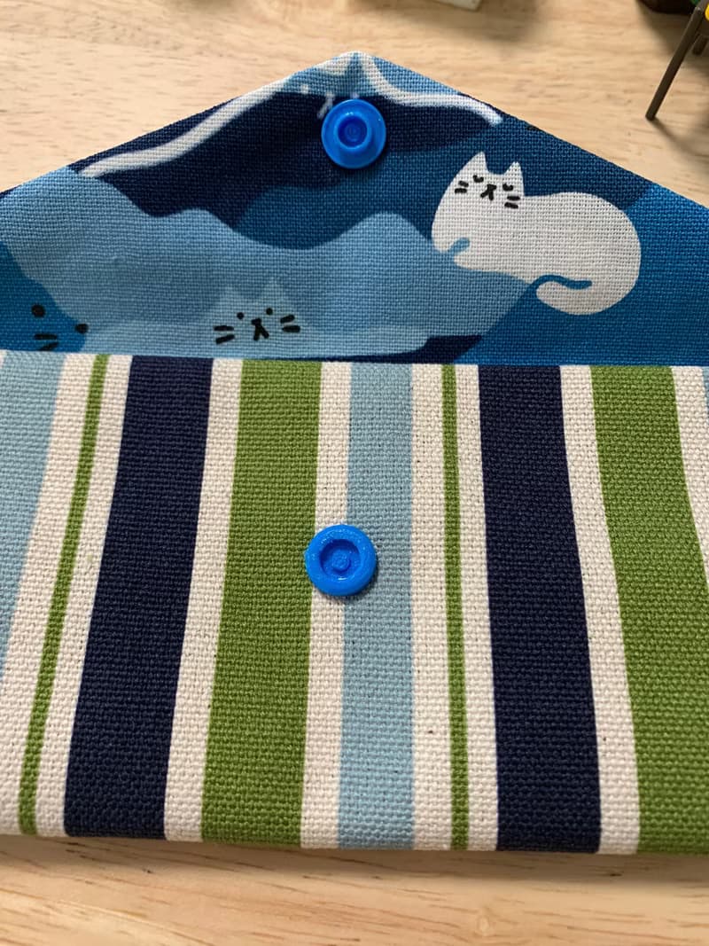 文青風環保純棉筷袋 條紋厚帆布 質感原胚 藍綠相間 日本 潮物