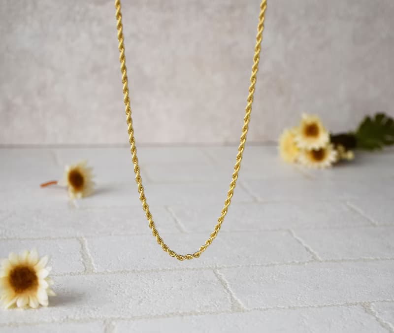 黃銅珍珠鎖骨鍊雙鍊混搭