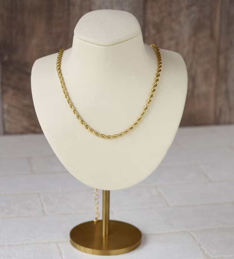 黃銅珍珠鎖骨鍊雙鍊混搭