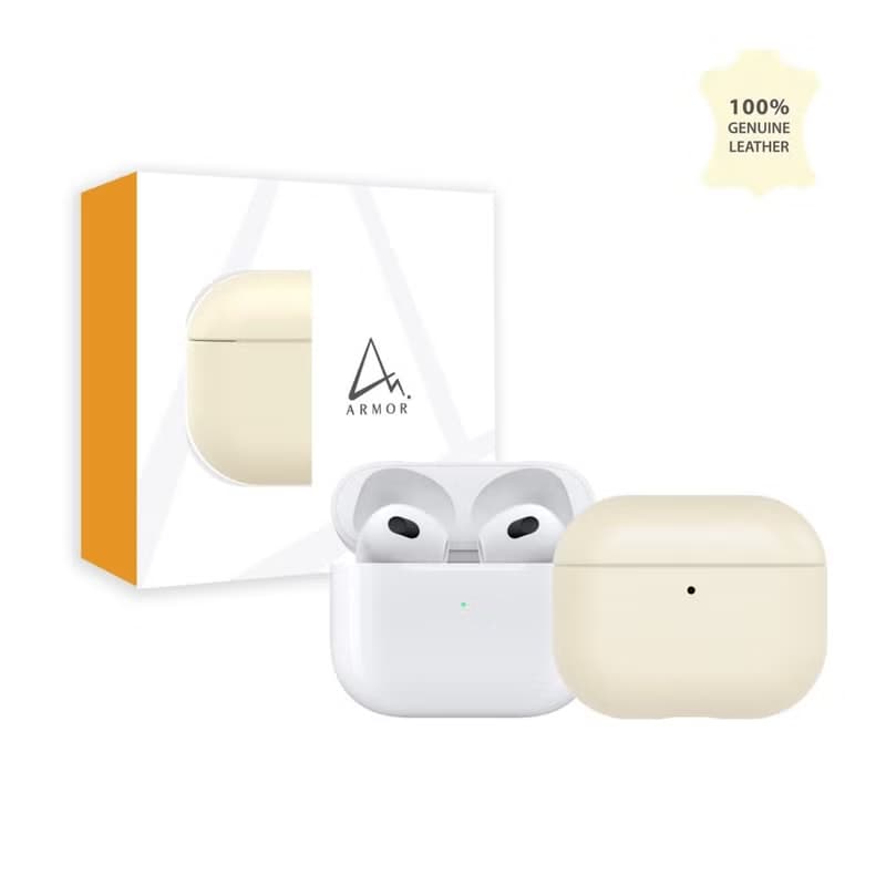 ARMOR AirPods Pro / AirPods 全真皮保護殼_暮光白