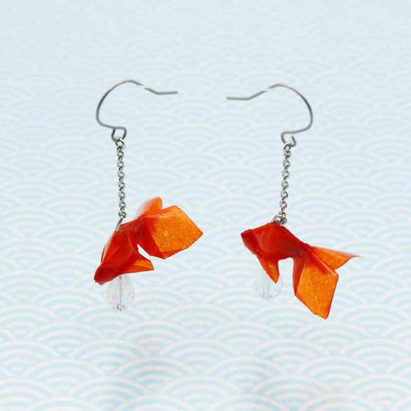 Origami Jewel　金魚の和紙ピアス