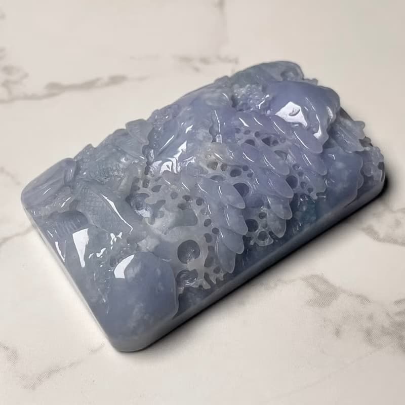 紫羅蘭翡翠山水牌 | 天然緬甸玉翡翠A貨 | 送禮
