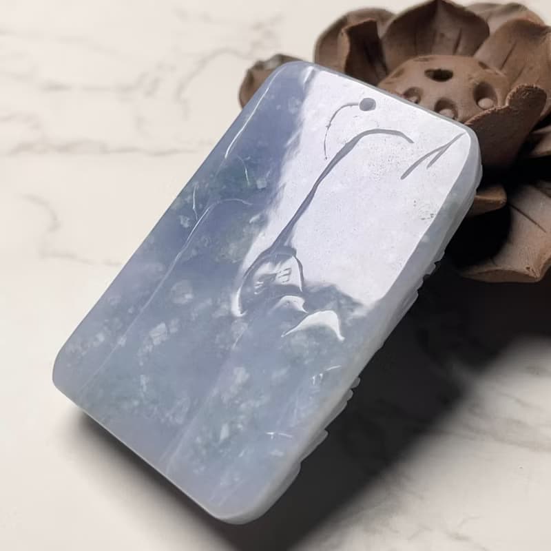 紫羅蘭翡翠山水牌 | 天然緬甸玉翡翠A貨 | 送禮