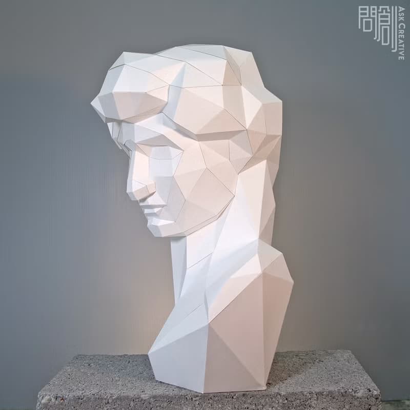DIY手作3D紙模型 石膏像雕塑系列 - 大衛角面 (3色可選)