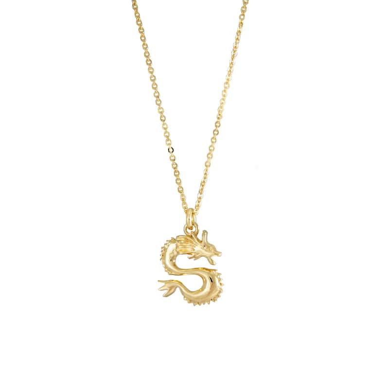 Dragon Silver Necklace 龍造型墜鍊 純銀鍍18K金項鍊 生肖項鍊